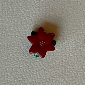 Origami Owl Xmas Red Flower Charm